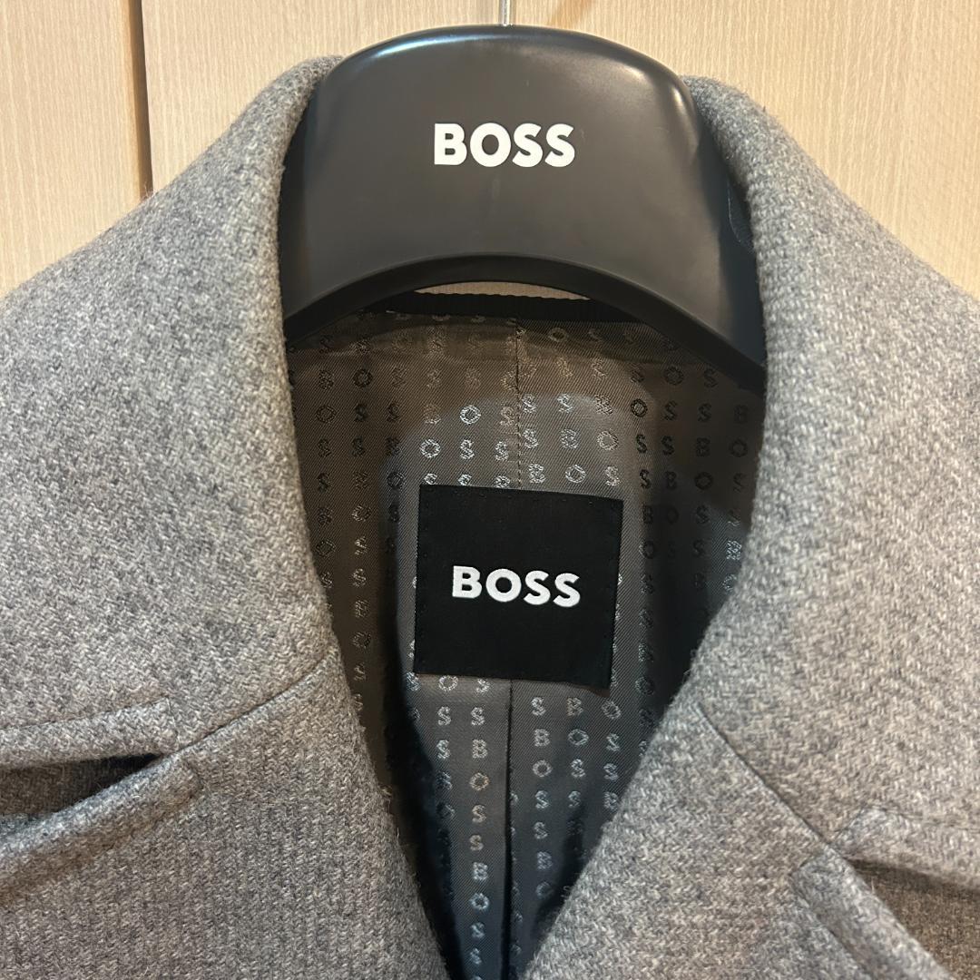 BOSS ダブルブレスト コート グレー
