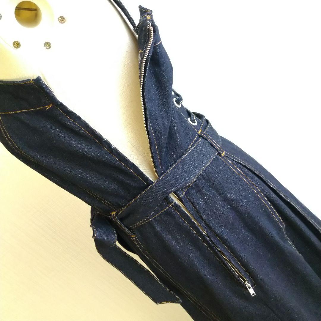 【新品】リゼクシー デニム ロング Aライン ワンピース プリーツ 濃紺