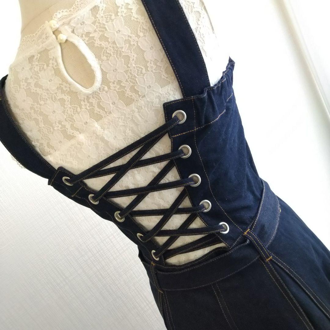 【新品】リゼクシー デニム ロング Aライン ワンピース プリーツ 濃紺