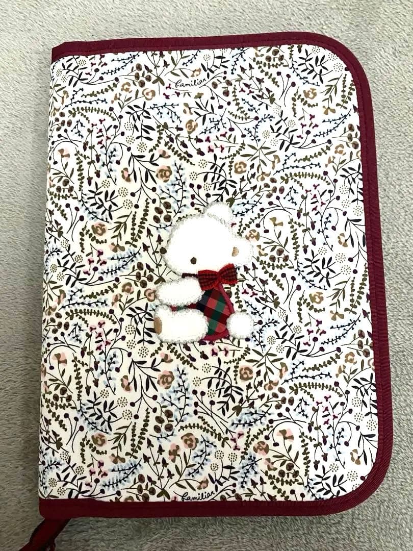 ファミリア　母子手帳ケース　リバティ柄　赤