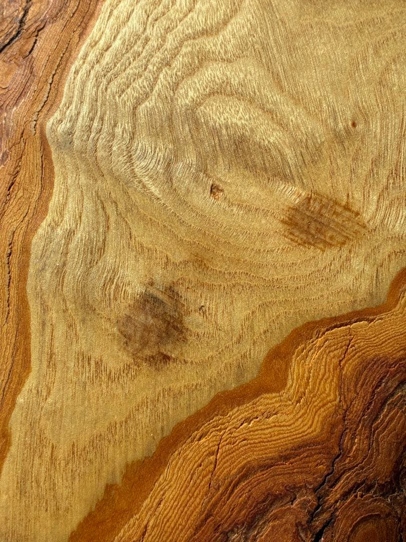 国産無垢天然一枚板サイドテーブル｜国産広葉樹 × ブラックアイアン｜一点もの