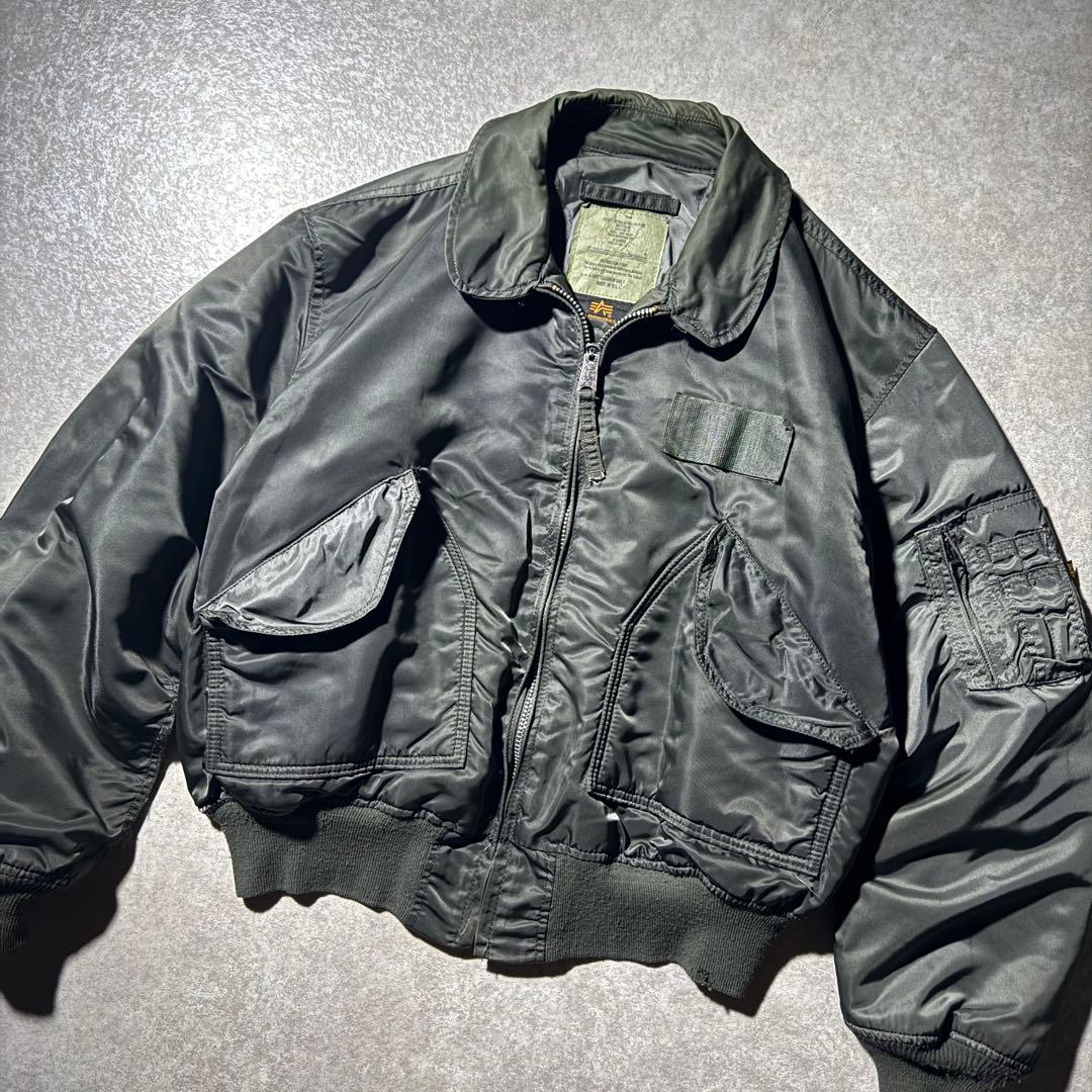 90s USA製 ALPHA CWU-45P フライトジャケット オリーブ XL