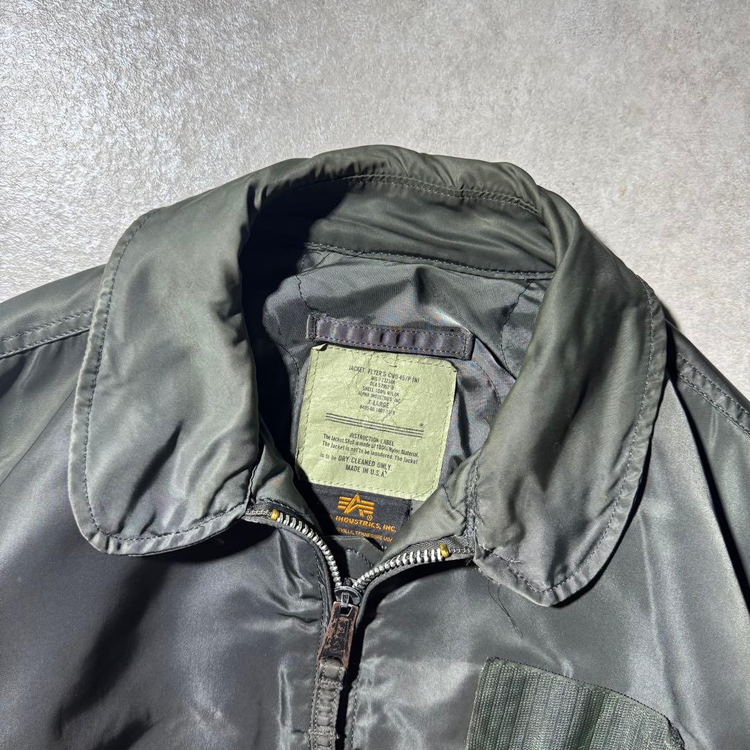 90s USA製 ALPHA CWU-45P フライトジャケット オリーブ XL