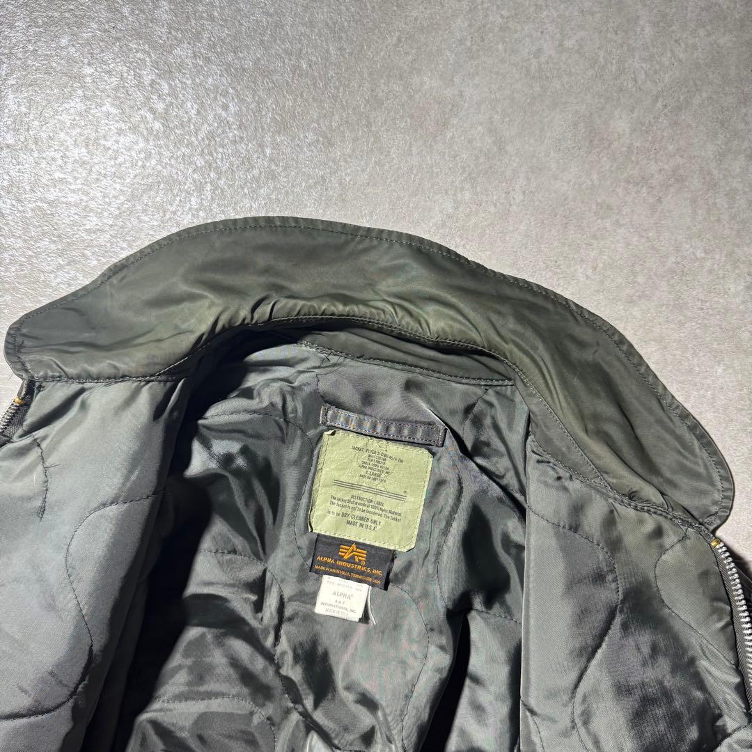 90s USA製 ALPHA CWU-45P フライトジャケット オリーブ XL