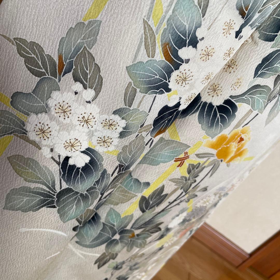 ひろりん様おまとめ　優しい生成色に四季花が美しい訪問着