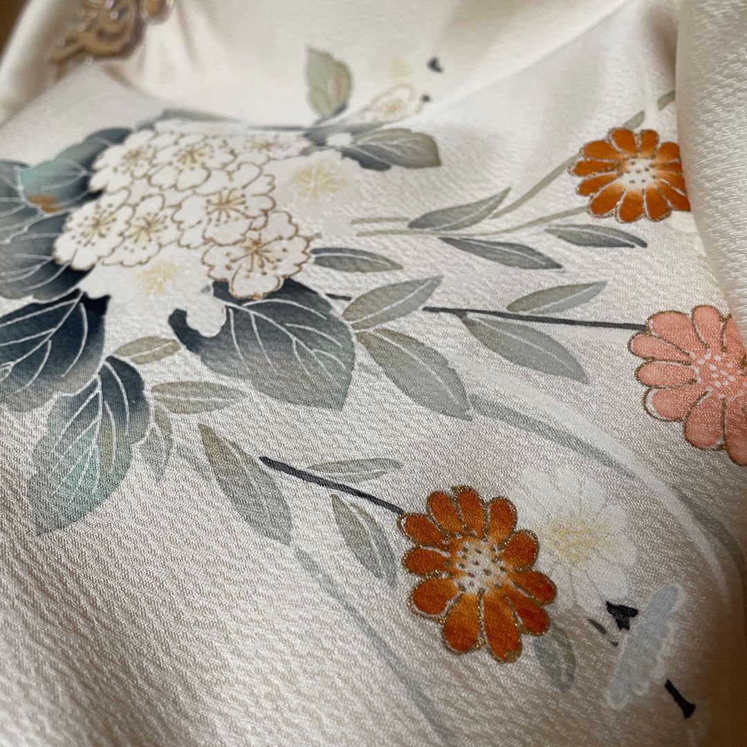 ひろりん様おまとめ　優しい生成色に四季花が美しい訪問着