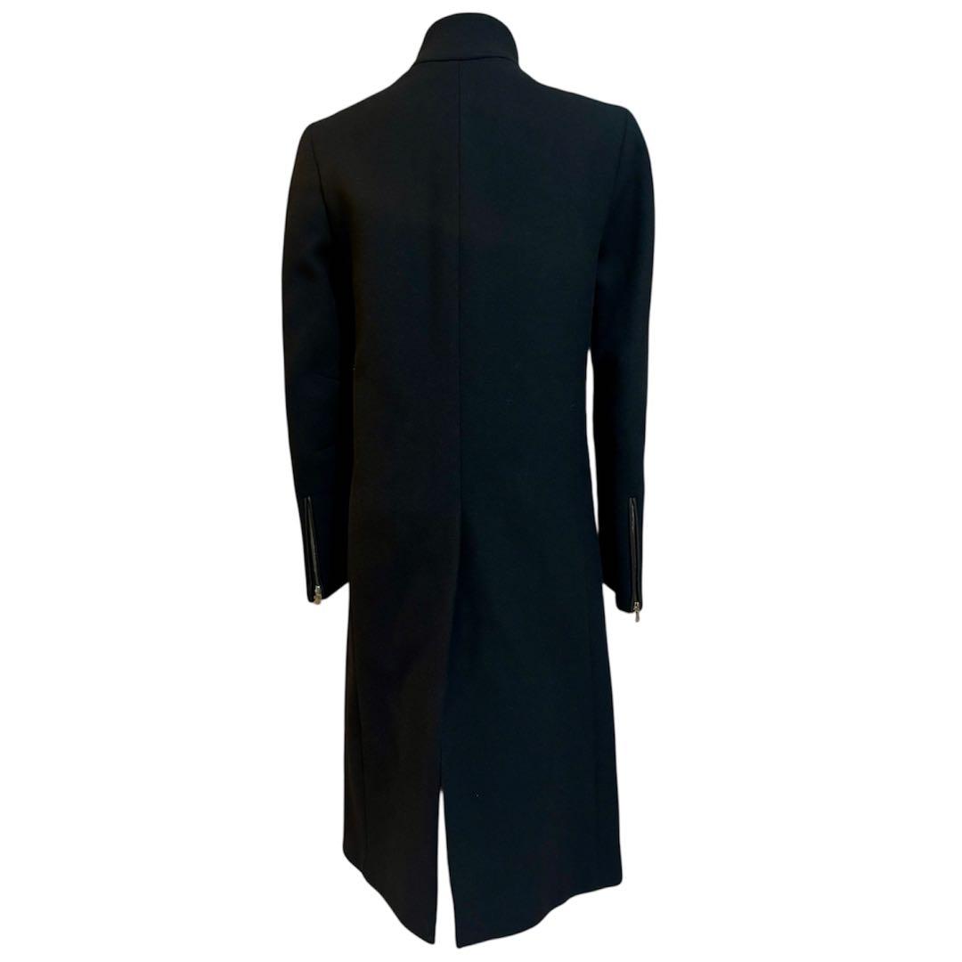 極美品 PRADA プラダ ロングコート ブラック 前ジップイタリア製 Lサイズ