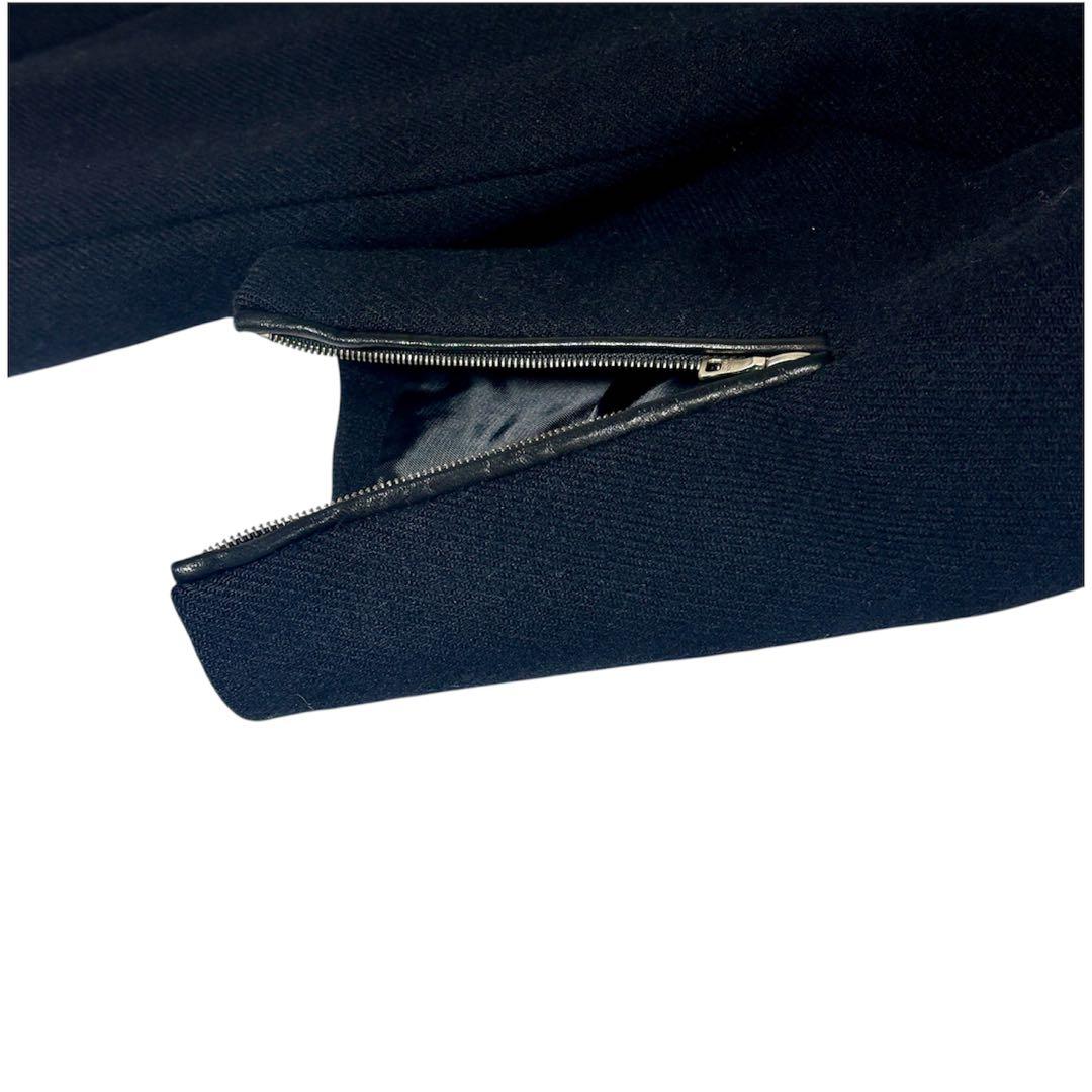 極美品 PRADA プラダ ロングコート ブラック 前ジップイタリア製 Lサイズ