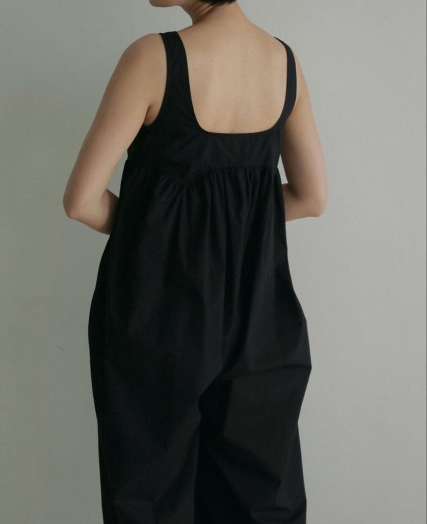 anuke アンヌーク コットンギャザーコンビネゾン ブラック 36