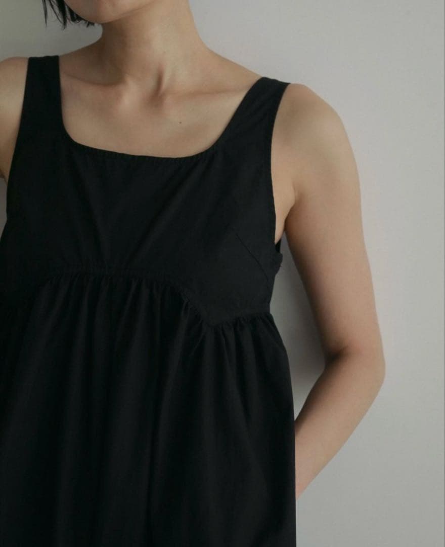 anuke アンヌーク コットンギャザーコンビネゾン ブラック 36