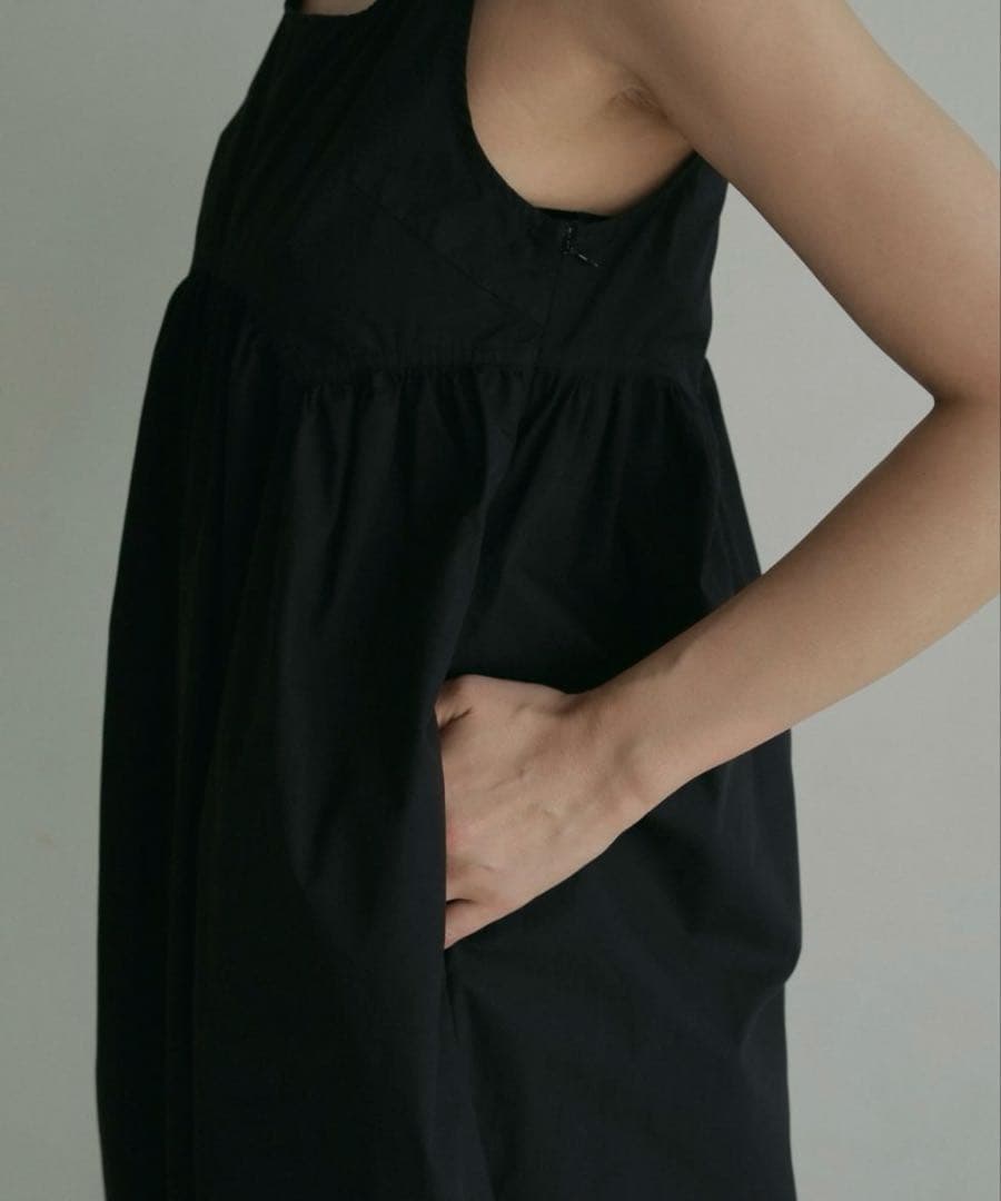 anuke アンヌーク コットンギャザーコンビネゾン ブラック 36