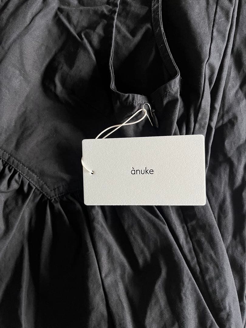 anuke アンヌーク コットンギャザーコンビネゾン ブラック 36
