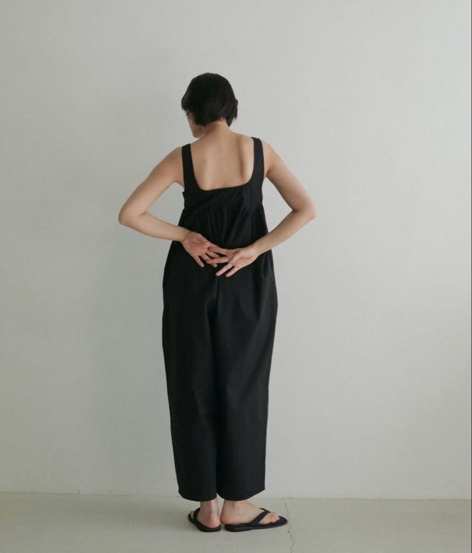 anuke アンヌーク コットンギャザーコンビネゾン ブラック 36