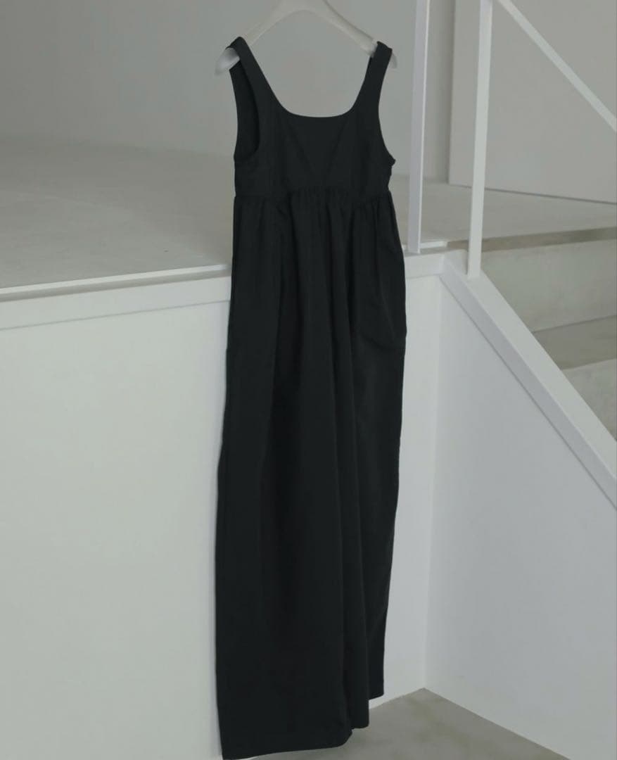 anuke アンヌーク コットンギャザーコンビネゾン ブラック 36