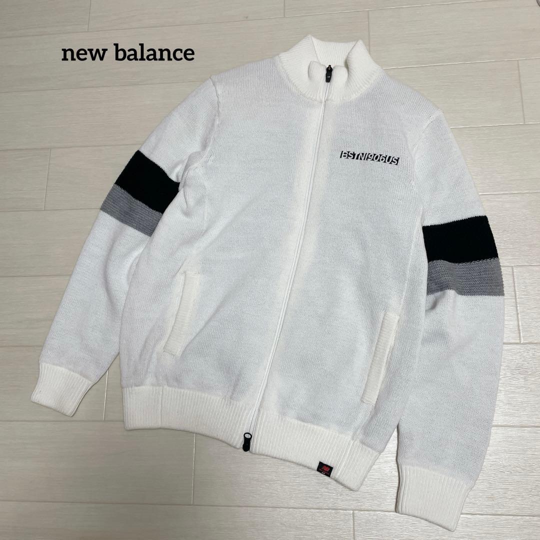 ニューバランス　ゴルフウェア　ニットジャケット　長袖　ポケット　ジップアップ