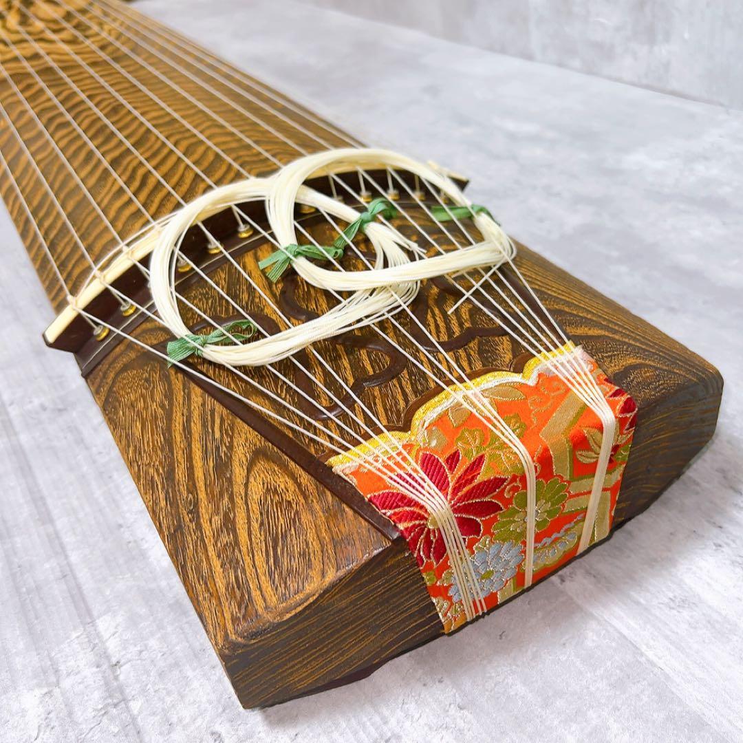 超希少! お琴　箏　麻型彫り　ダイヤモンド彫り　13弦　くり甲　高級素材　上角