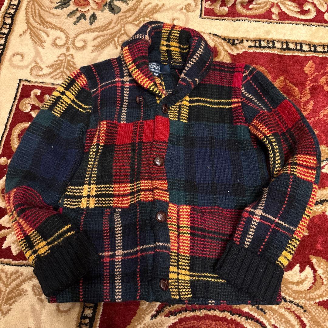 超希少 90sヴィンテージポロ ラルフローレン 120 カーディガン ナイガイ製