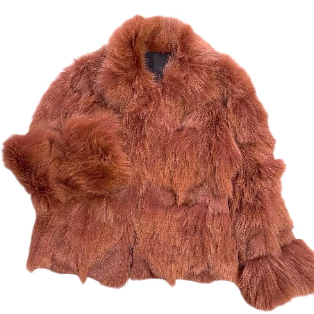 【希少色】フォックス リアルファー クロップド丈 ジャケット フレアスリーブ