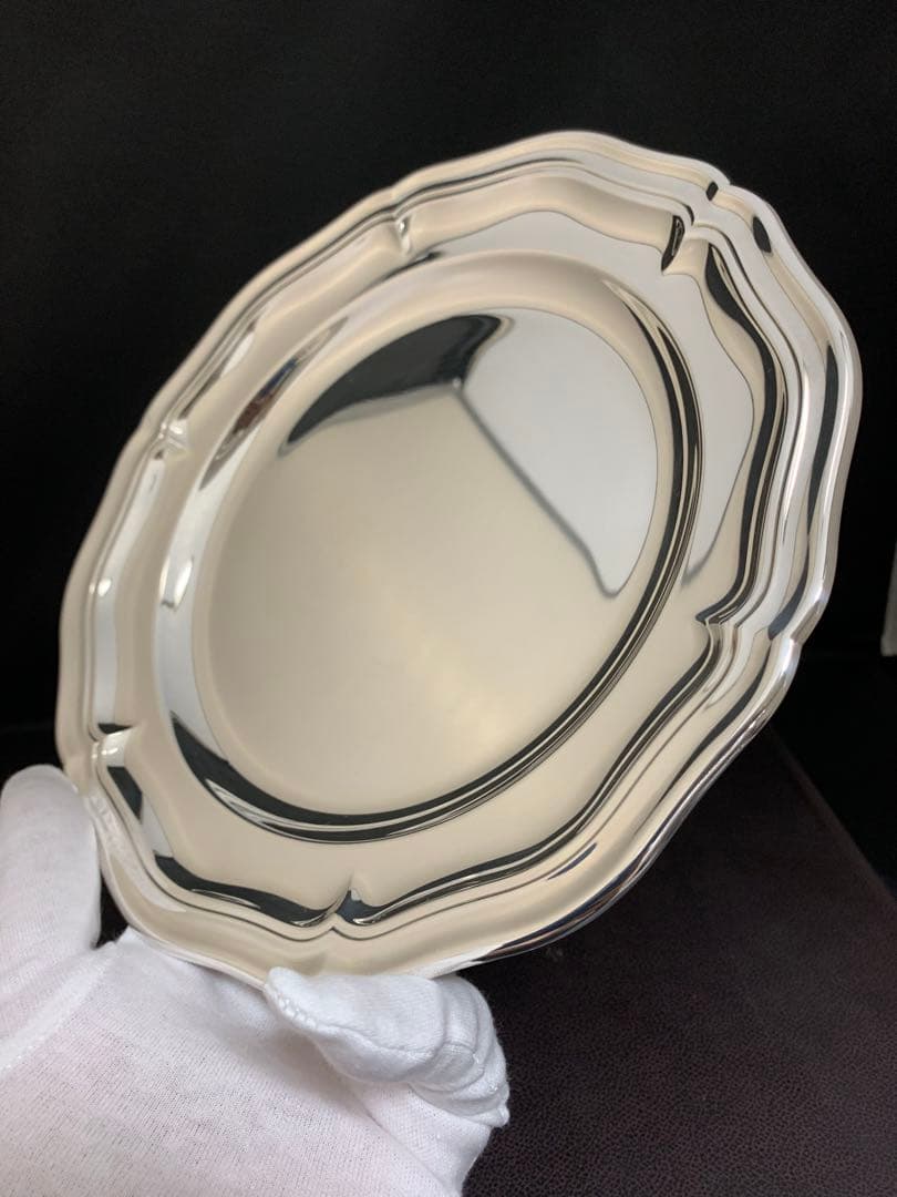 Christofle 花リムプレート シルバープレート フランス製