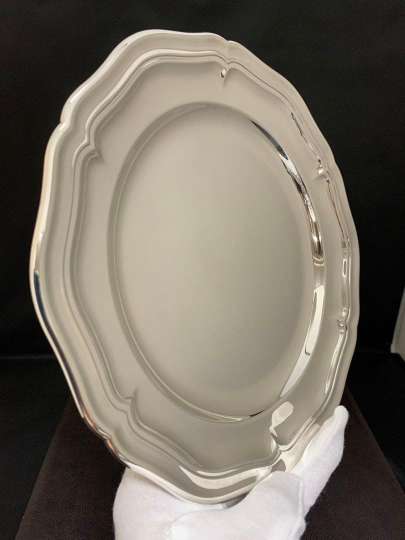 Christofle 花リムプレート シルバープレート フランス製