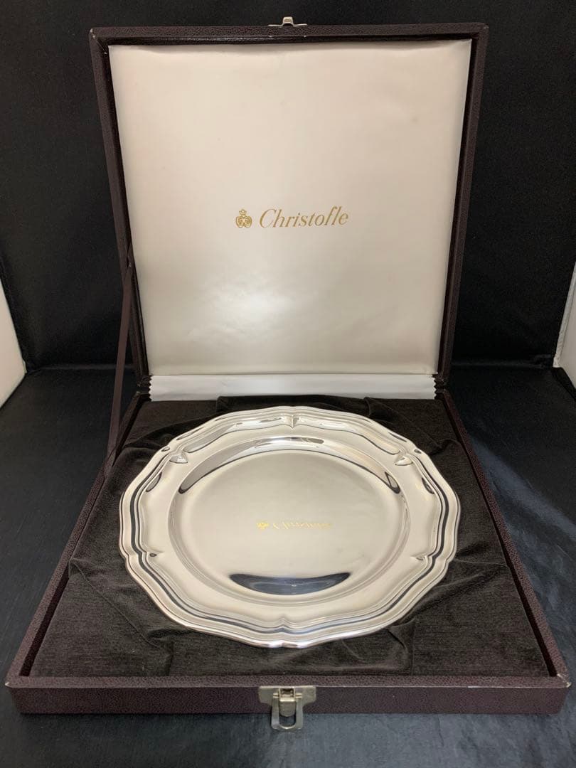 Christofle 花リムプレート シルバープレート フランス製