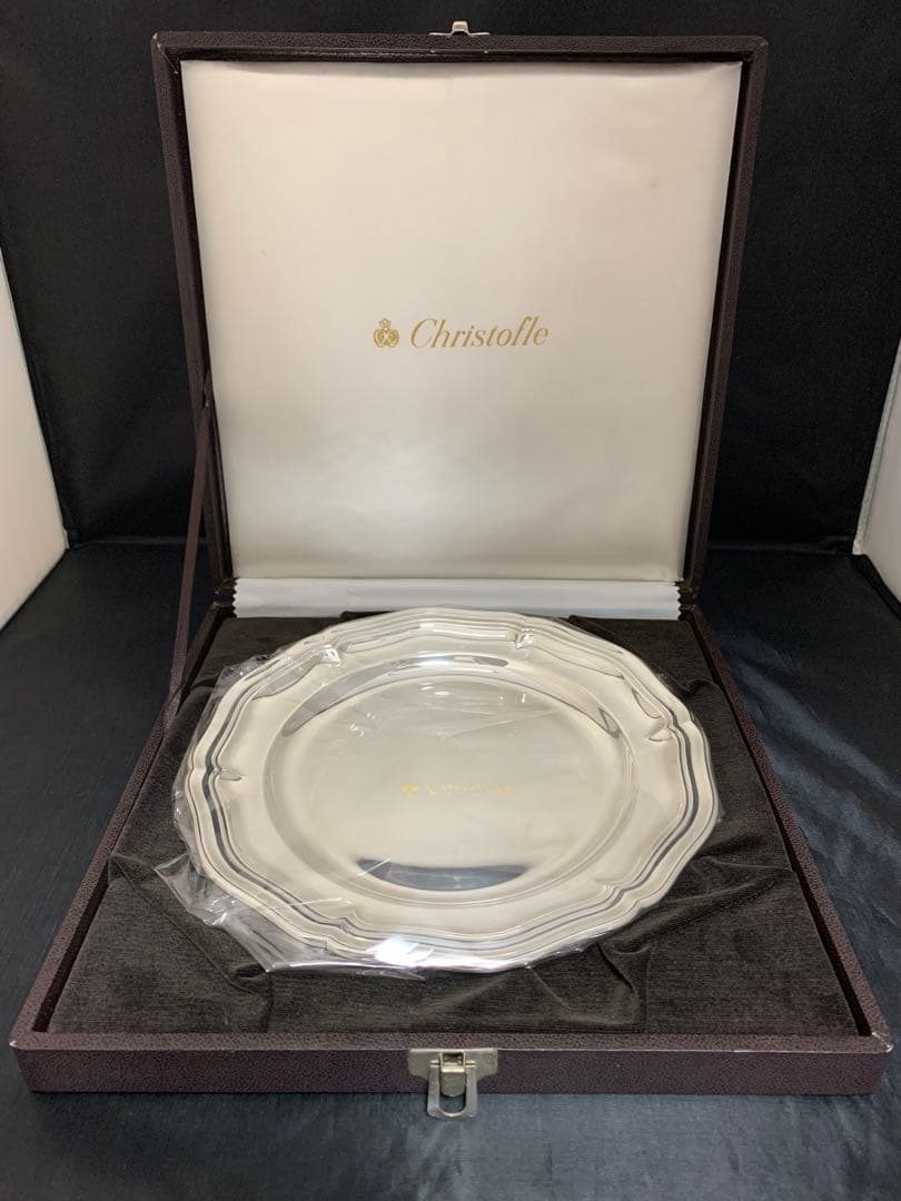Christofle 花リムプレート シルバープレート フランス製