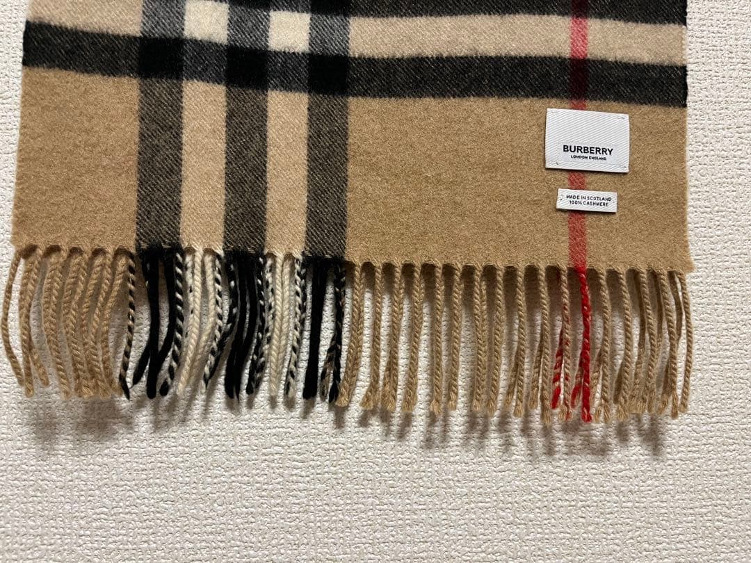 BURBERRY　バーバリー　マフラー　カシミア100％　キャメル　美品