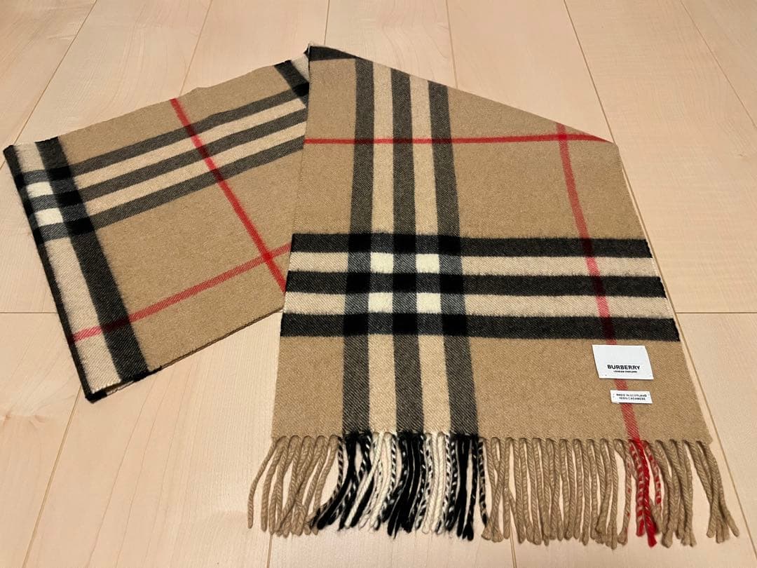 BURBERRY　バーバリー　マフラー　カシミア100％　キャメル　美品