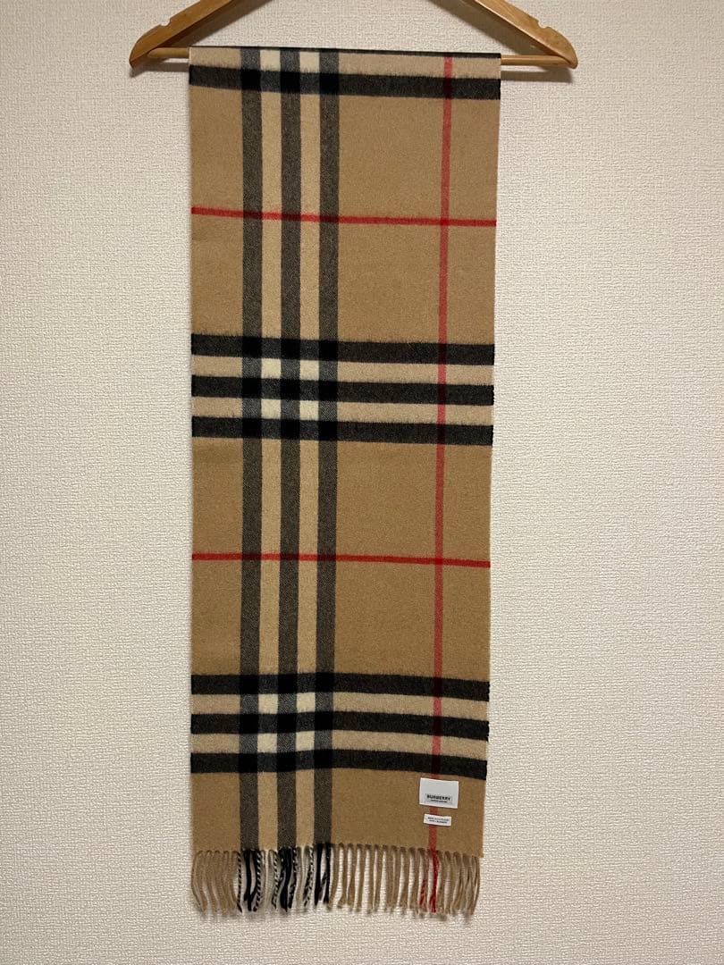 BURBERRY　バーバリー　マフラー　カシミア100％　キャメル　美品