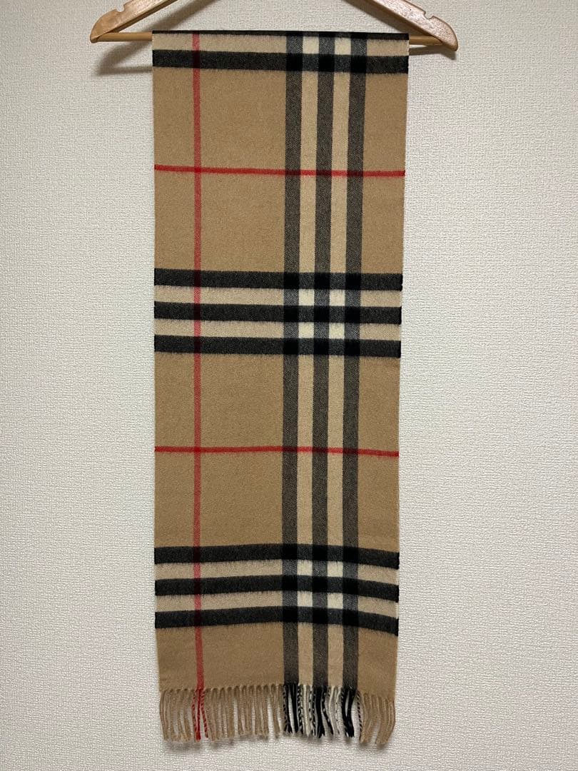 BURBERRY　バーバリー　マフラー　カシミア100％　キャメル　美品