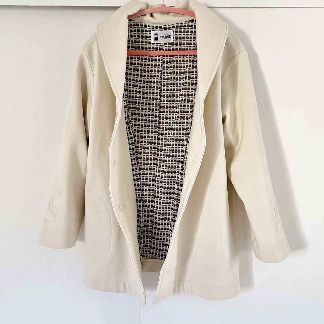 PICONE ピッコーネ コート 白 裏地 アルチビオ 柄 ステッチ レーヨン