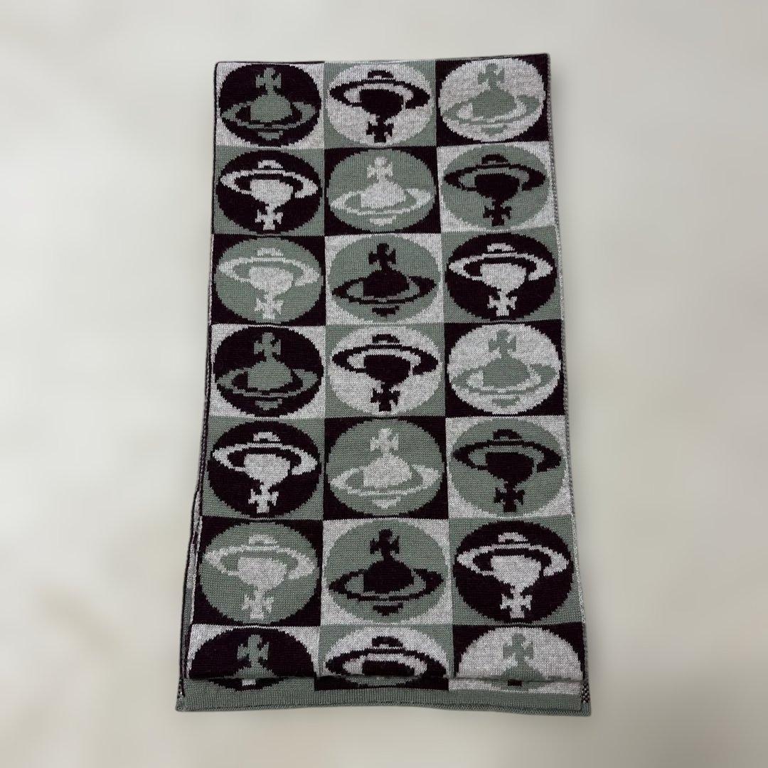 レア✨ヴィヴィアンウエストウッド　オーブ　総柄　チェック　マフラー