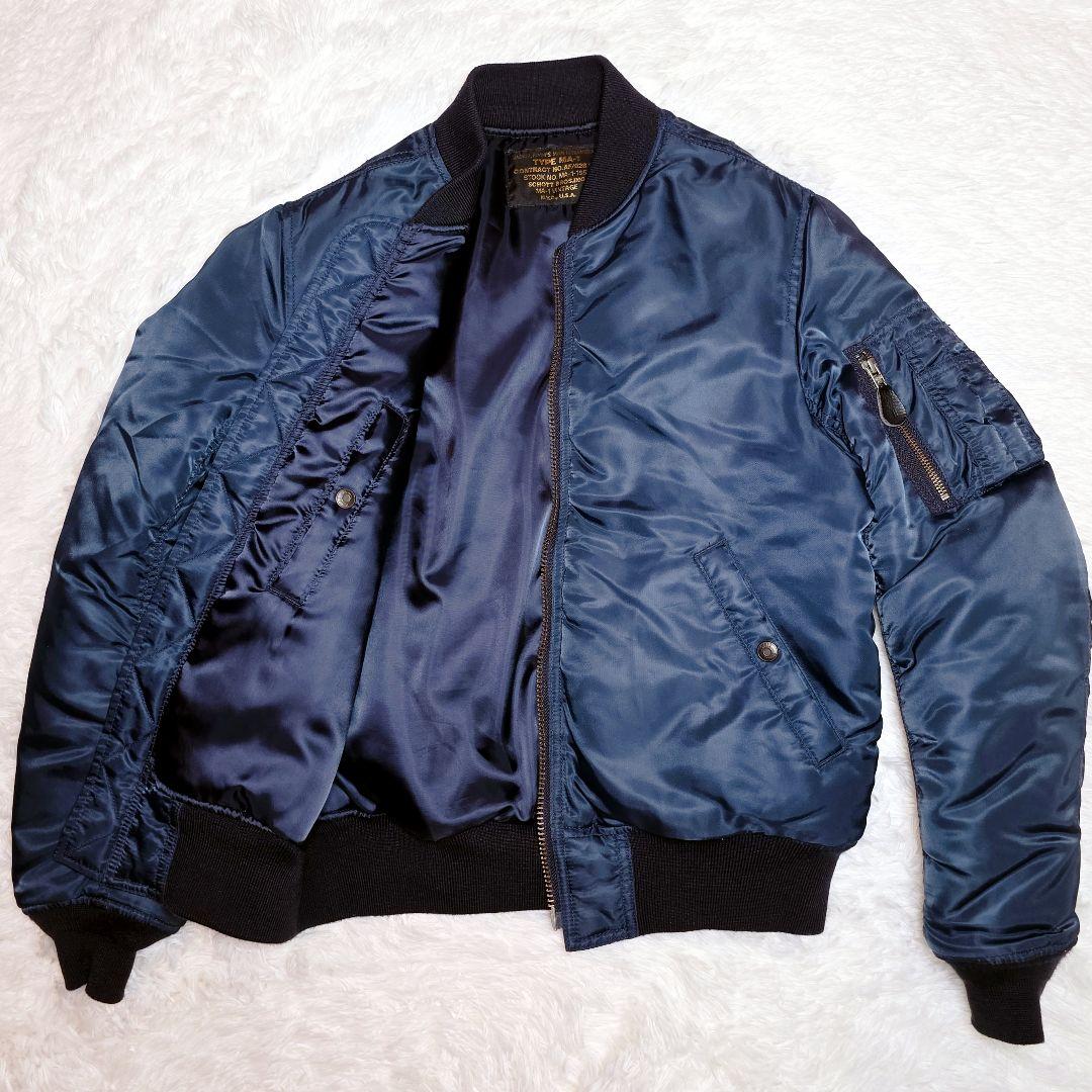 schott MA-1 ジャケット ネイビー 紺 復刻 M ショット