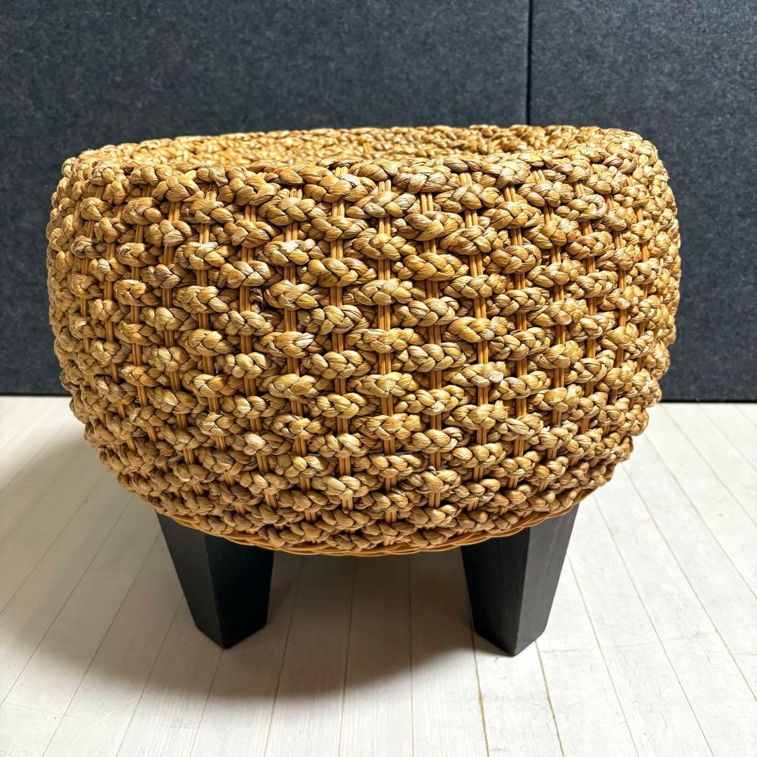 ウォーターヒヤシンス　ラタン　アバカ　スツール　丸椅子　　リゾート　アジアン
