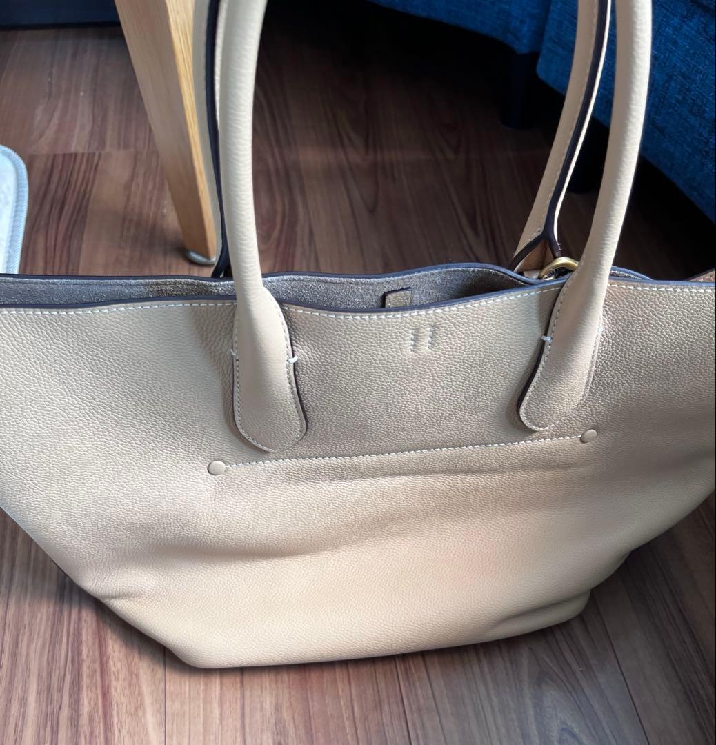 新品未使用　Polo レザー ミディアム トートバック　ベージュ