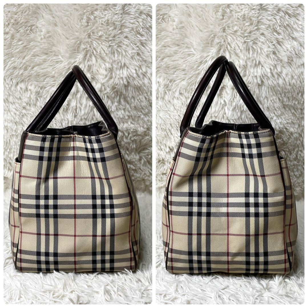 【良品】Burberry バーバリー　ミニボストン　トートバッグ　ノバチェック