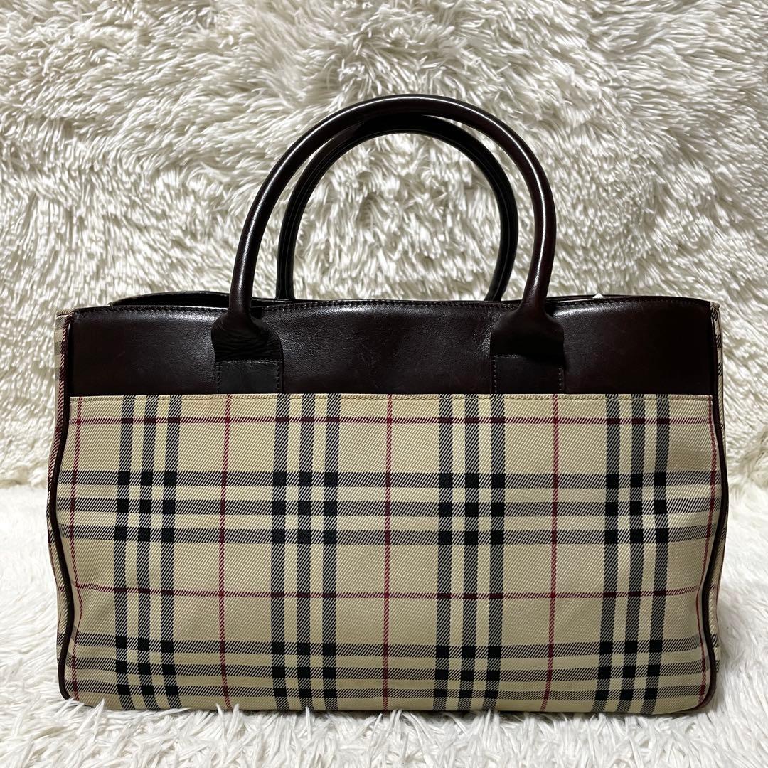 【良品】Burberry バーバリー　ミニボストン　トートバッグ　ノバチェック