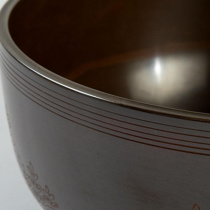 茶道具　高井陵雲造　唐銅　桐紋彫　建水　共箱　C　9434