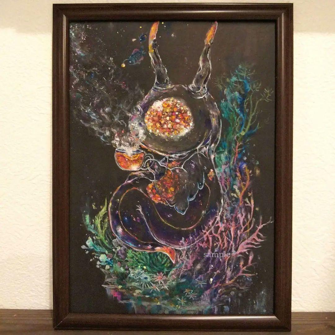 クリオネ 原画 アート 絵画 画家 現代アート 海 イラスト インテリア 幻想的