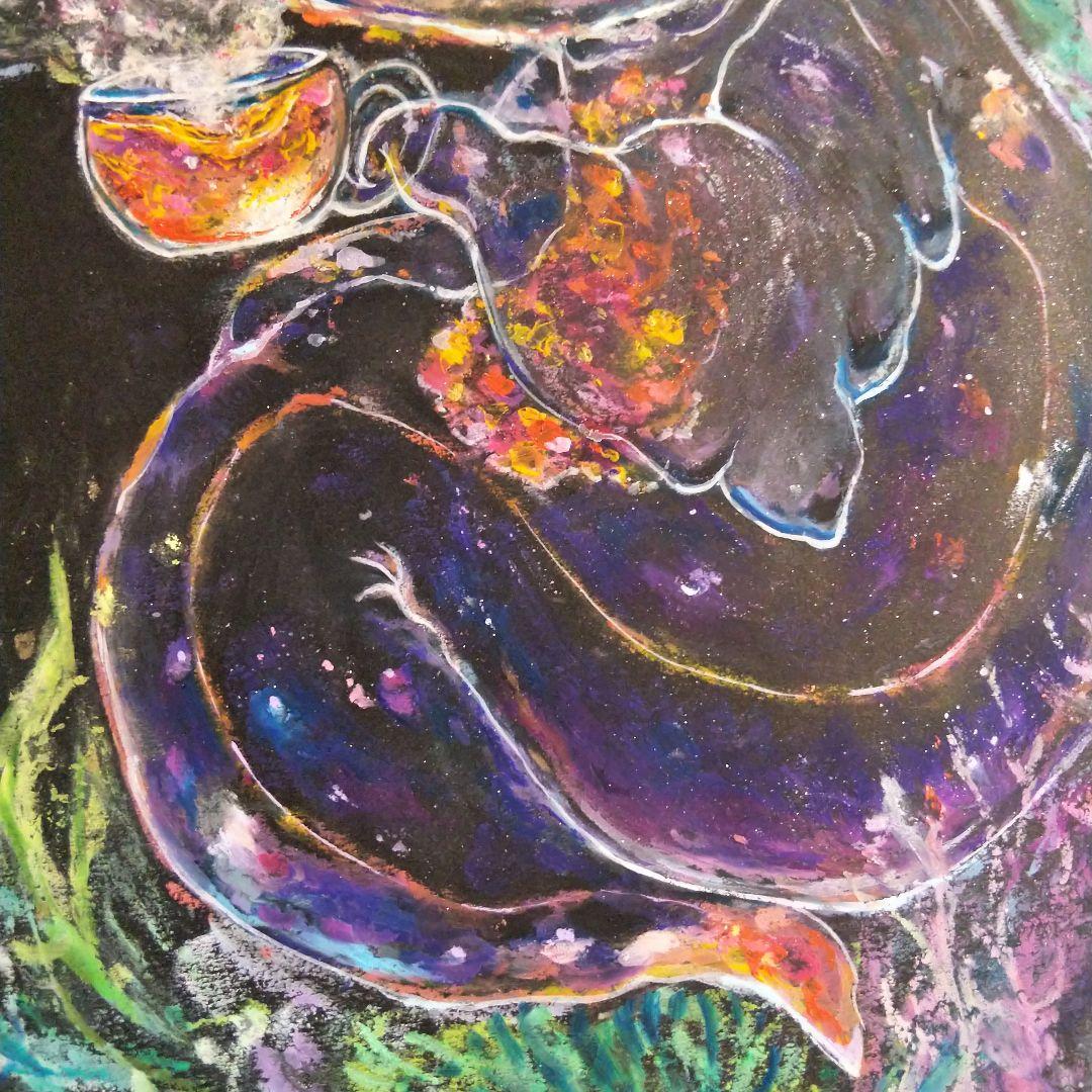 クリオネ 原画 アート 絵画 画家 現代アート 海 イラスト インテリア 幻想的