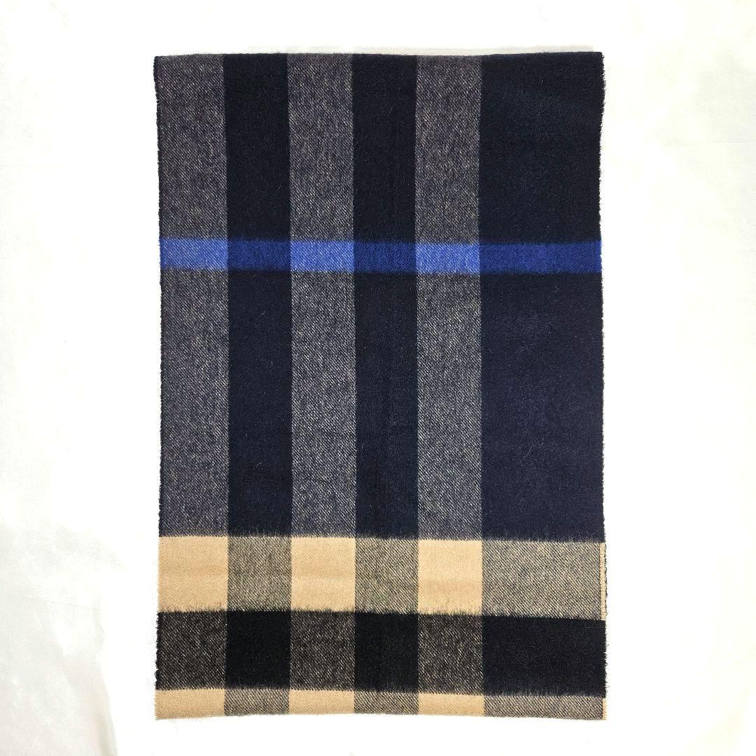 BURBERRY バーバリー カシミア 大判 マフラー ネイビー