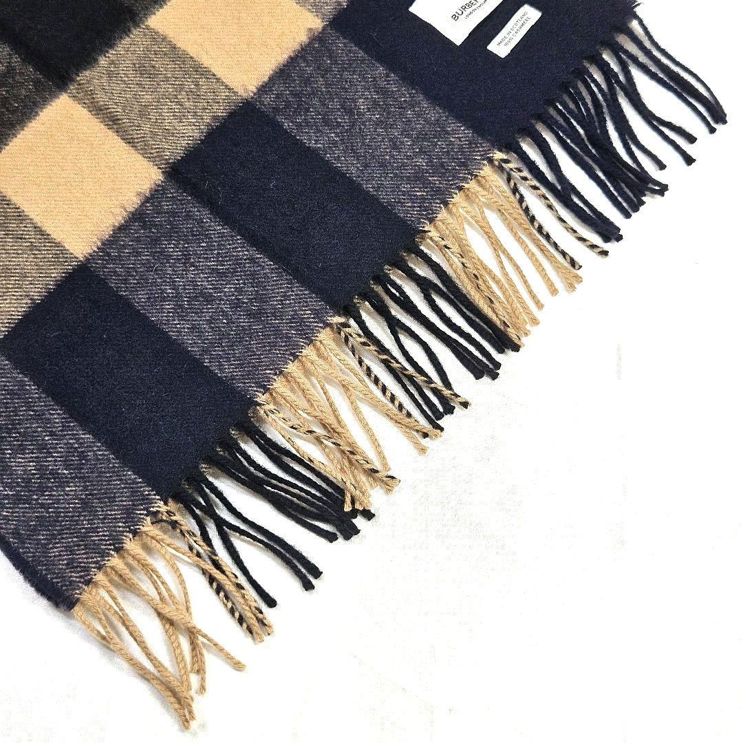 BURBERRY バーバリー カシミア 大判 マフラー ネイビー