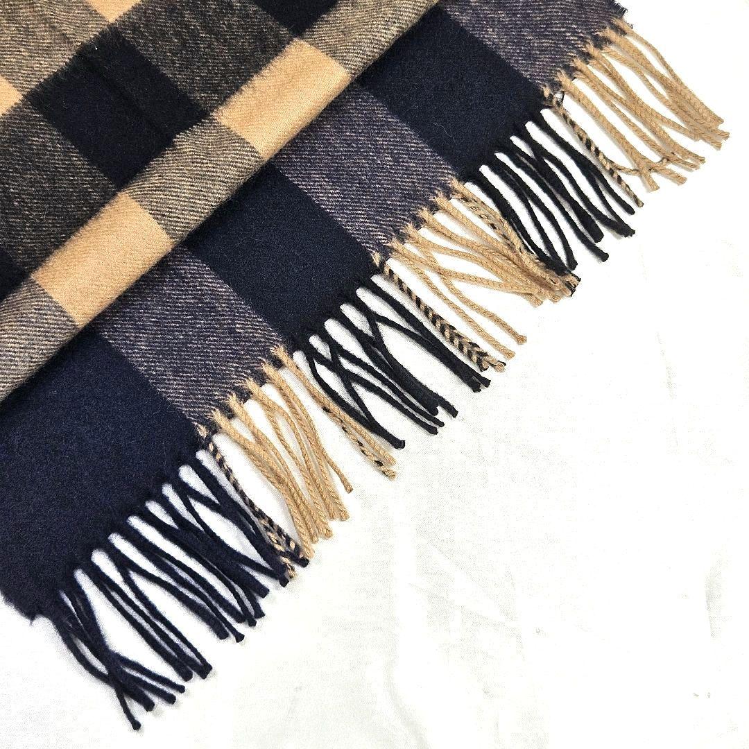 BURBERRY バーバリー カシミア 大判 マフラー ネイビー