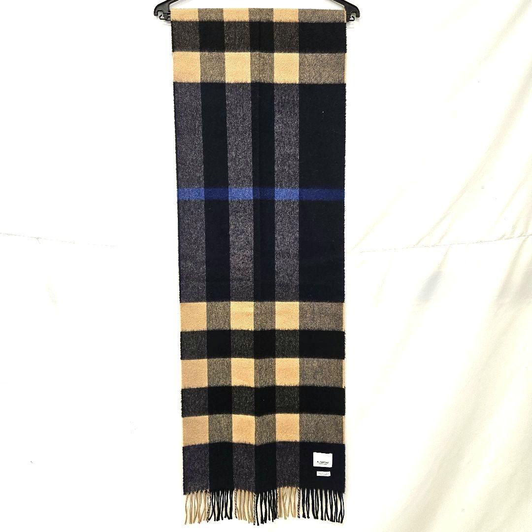 BURBERRY バーバリー カシミア 大判 マフラー ネイビー