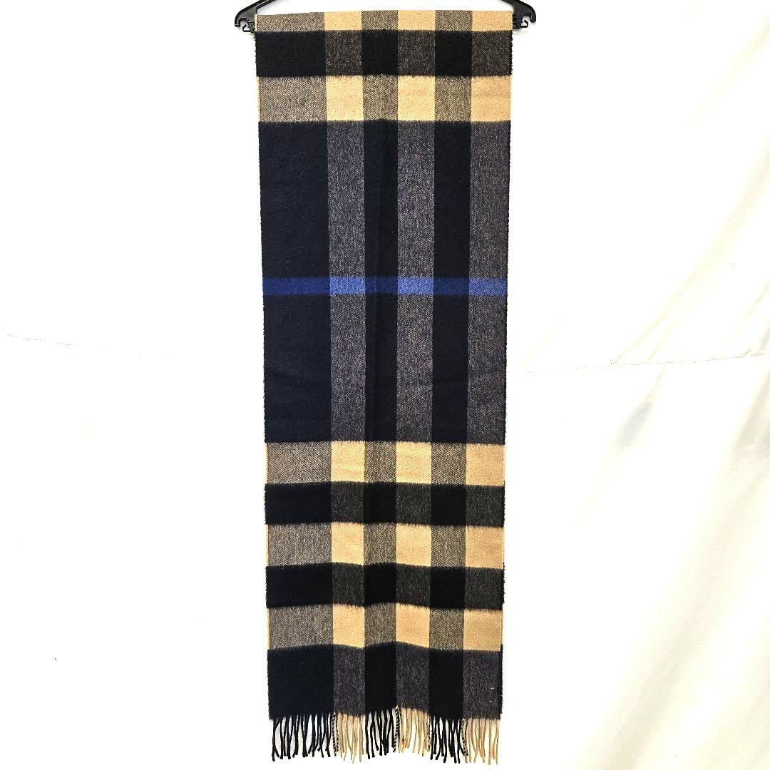 BURBERRY バーバリー カシミア 大判 マフラー ネイビー