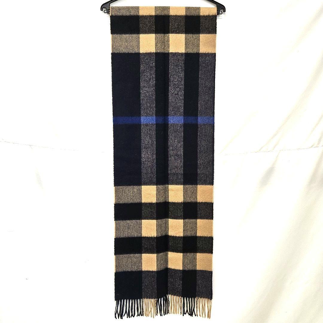 BURBERRY バーバリー カシミア 大判 マフラー ネイビー