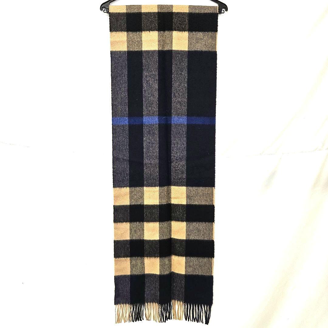 BURBERRY バーバリー カシミア 大判 マフラー ネイビー
