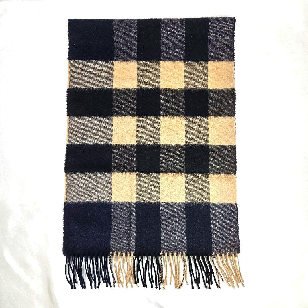 BURBERRY バーバリー カシミア 大判 マフラー ネイビー