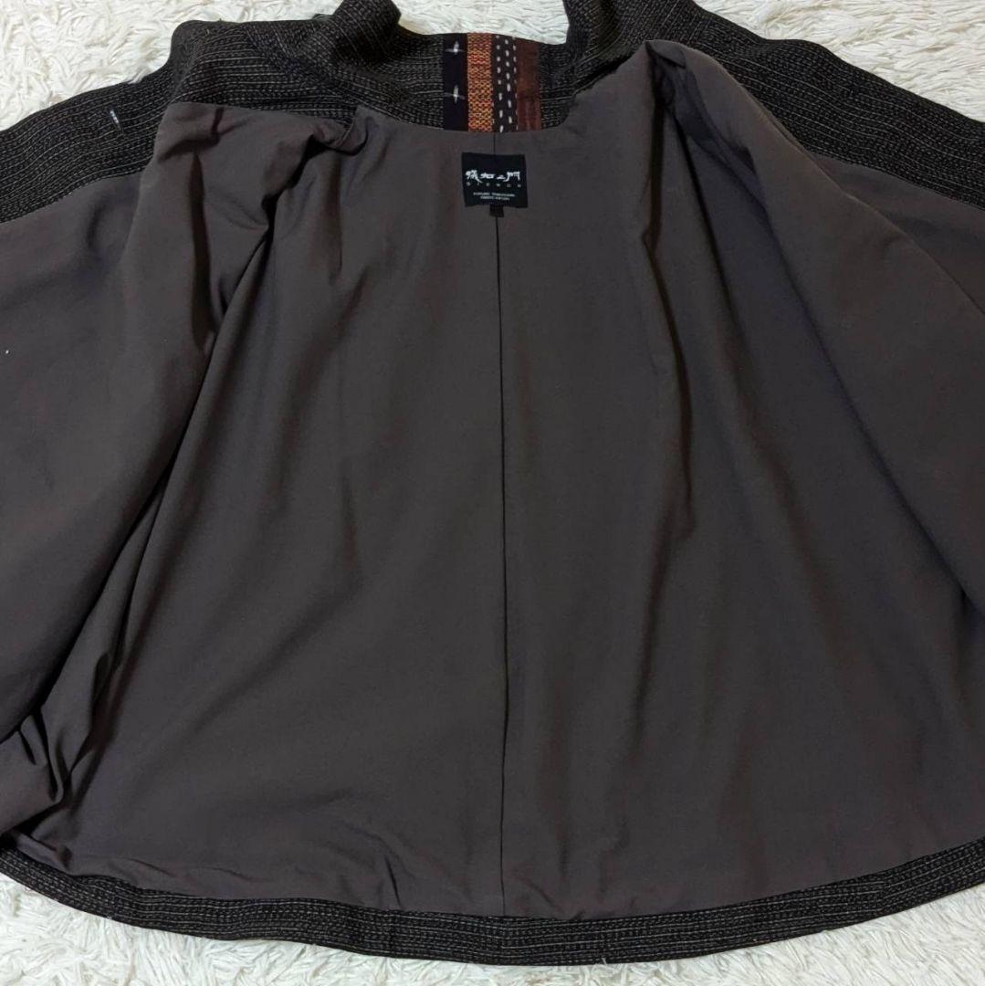 ギエモン オカモト商店 ポンチョ コート パッチワーク 久留米絣 フリーサイズ