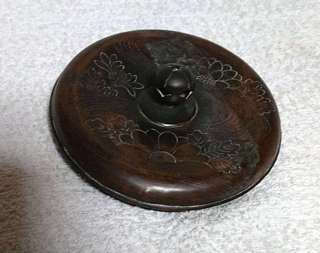 茶道具水次やかん 彫刻模様 A443